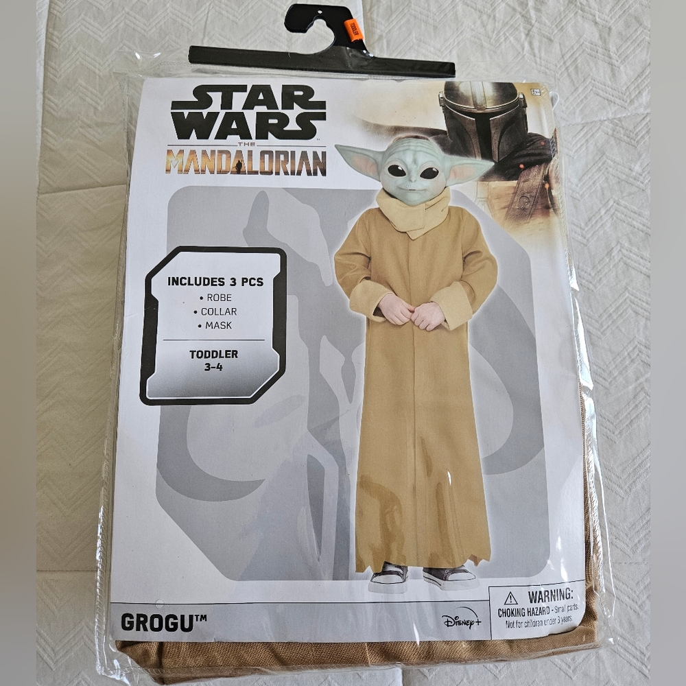 Disney Star Wars Mandalorian GROGU Toddler (3-4) 3 Pcs Halloween Costume-NEW
